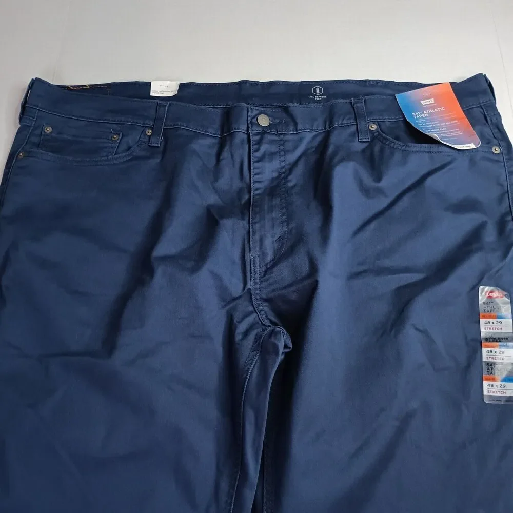 Levi's 541 Jeans Men's 48x29 Blue Athletic Taper Fit Stretch‎ Sits At Waist